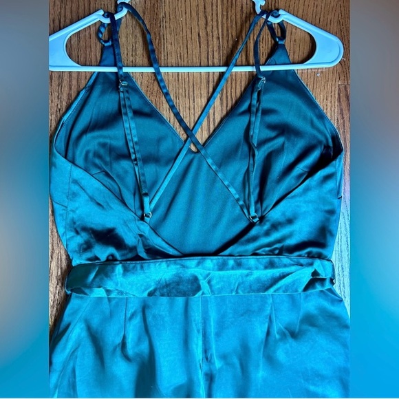 NEW Aakaa Emerald Green Jumpsuit Wide Leg - Picture 8 of 10